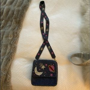 Moyna navy beaded planets purse